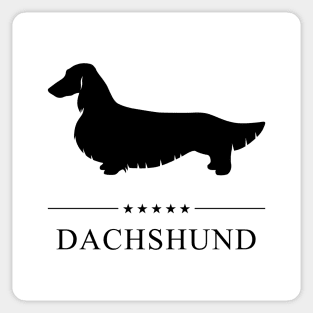 Long Haired Dachshund Black Silhouette Sticker